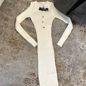 Blooming Jelly Womens Sweater Dress V Neck